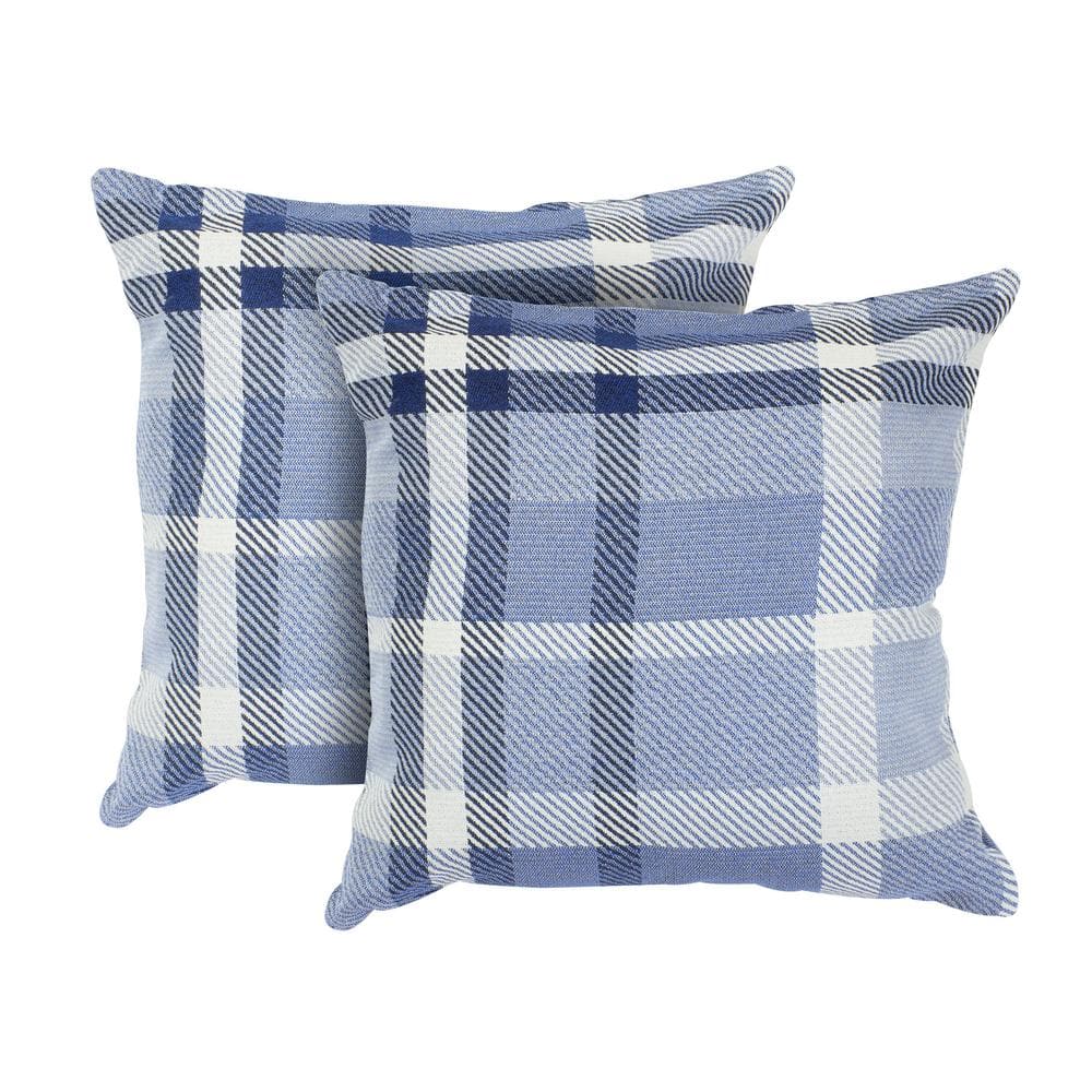 Outdoor shop plaid pillows