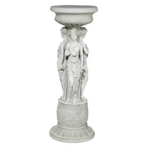 Chatsworth Manor Neoclassical 28 in. H white Polyresin Sculptural Pedestal