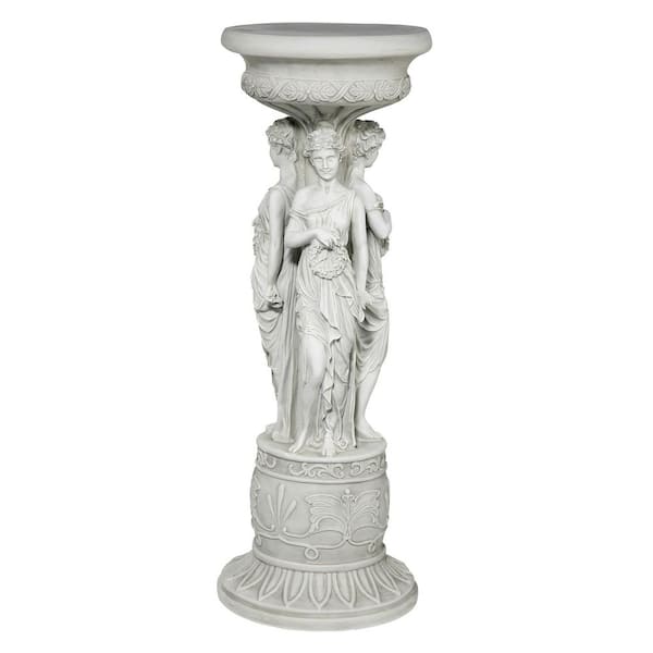 Design Toscano Chatsworth Manor Neoclassical 28 in. H white Polyresin Sculptural Pedestal