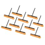 18 in. Yellow Indoor/Outdoor Multi-Surface Push Broom (10-Pack)