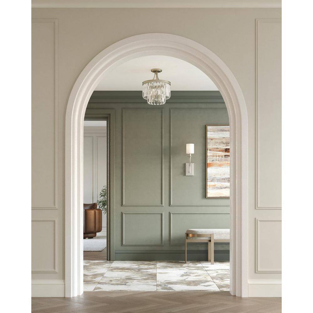 Bonita Brushed Nickel Wall Sconce with Summer Linen Shade