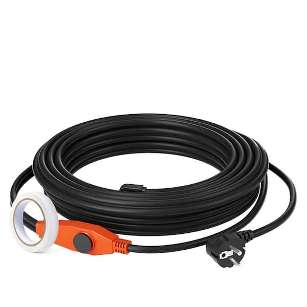 Pipe Heating Cable 60 ft. 7W/ft. Heat Tape with Built-in Thermostat Pipe Heat Cable Protects PVC Hose and Plastic Pipe