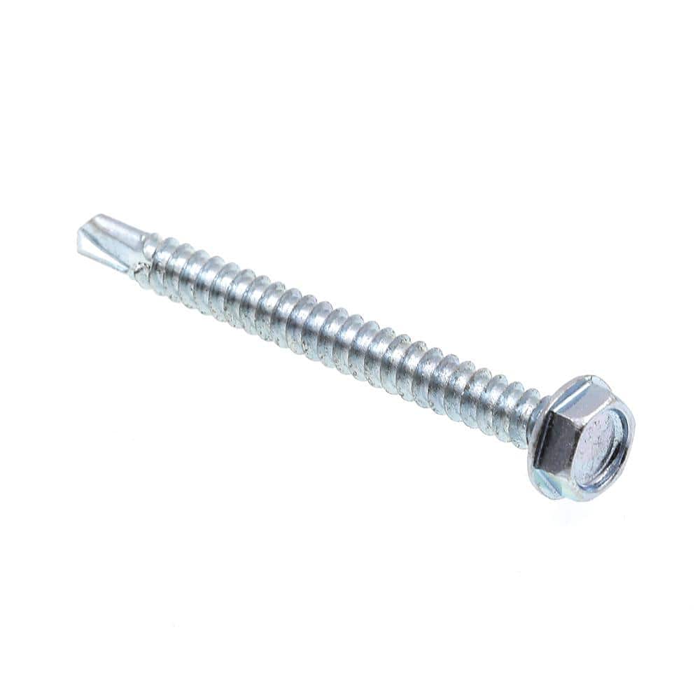 "#10 x 2 in. Zinc Plated Case Hardened Steel Indented Hex Washer Head Self-Drilling Sheet Metal Screws (75-Pack)" price history on PriceWatchPro