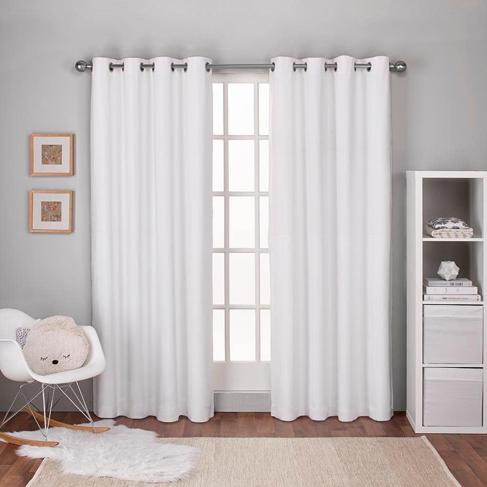 Winter White Thermal Linen Grommet Sheer Curtain 54 In W X 84 In L Ek5318 05 2 84g The Home Depot