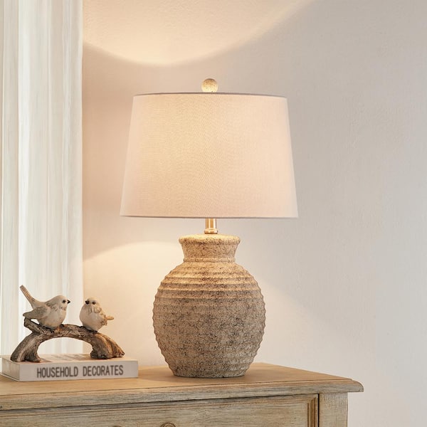Ceramic Table Lamp with Natural Wrap White (Light Bulbs Not Included) -  Threshold™