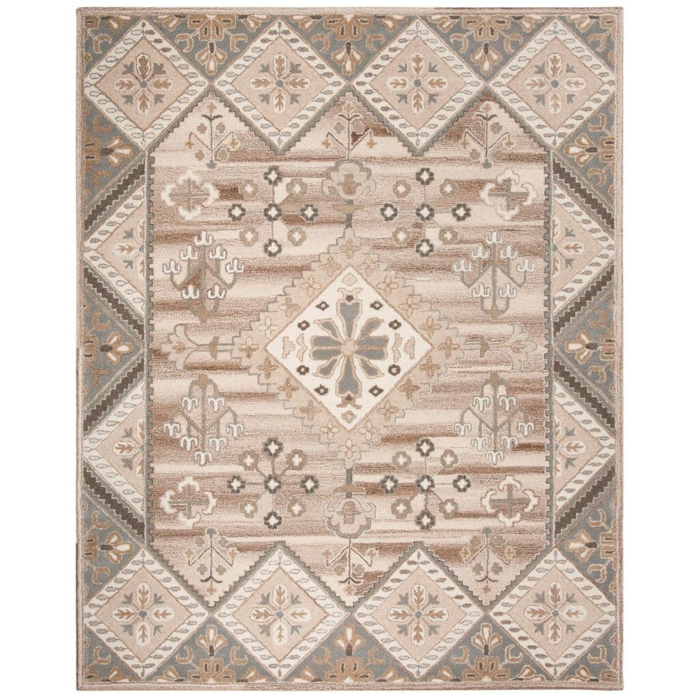 Wyndham 8 ft. x 10 ft. Ivory/Gray Geometric Oriental Area Rug