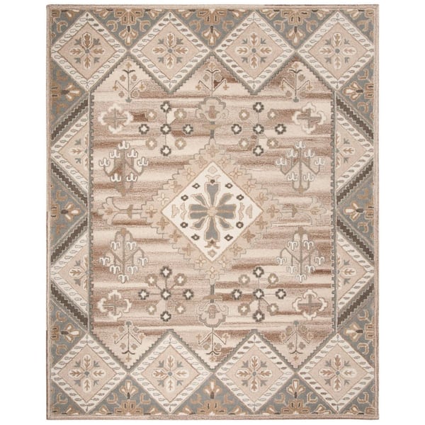 Wyndham 8 ft. x 10 ft. Ivory/Gray Geometric Oriental Area Rug