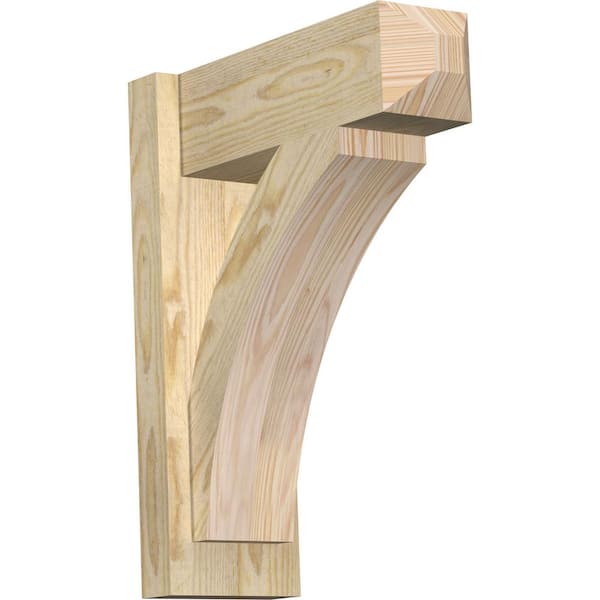 Ekena Millwork 6 in. x 20 in. x 16 in. Douglas Fir Thorton Craftsman Rough Sawn Outlooker