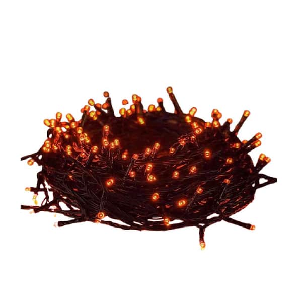 Lukyamzn 200 Light 16.4 ft. Outdoor Plug-in Integrated LED Net Fairy String-Light with 8 Modes, Timer and Waterproof, Orange