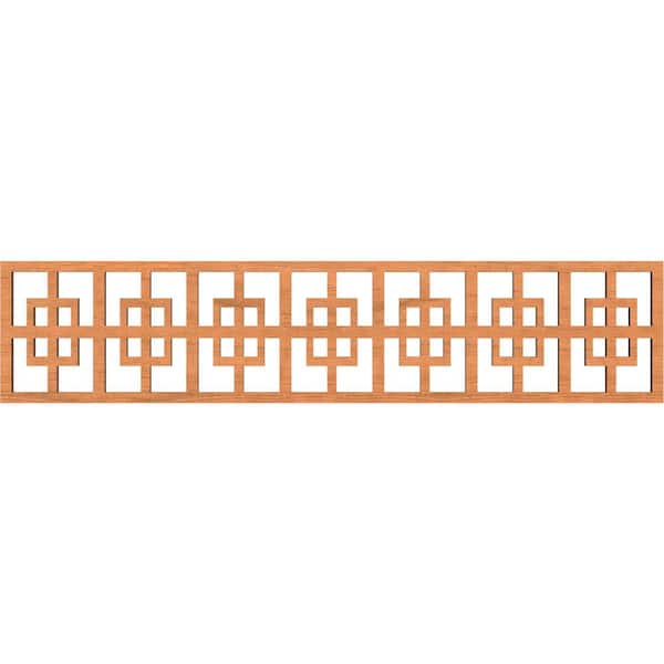 Ekena Millwork Cambridge Fretwork 0.375 in. D x 46.75 in. W x 10 in. L Cherry Wood Panel Moulding