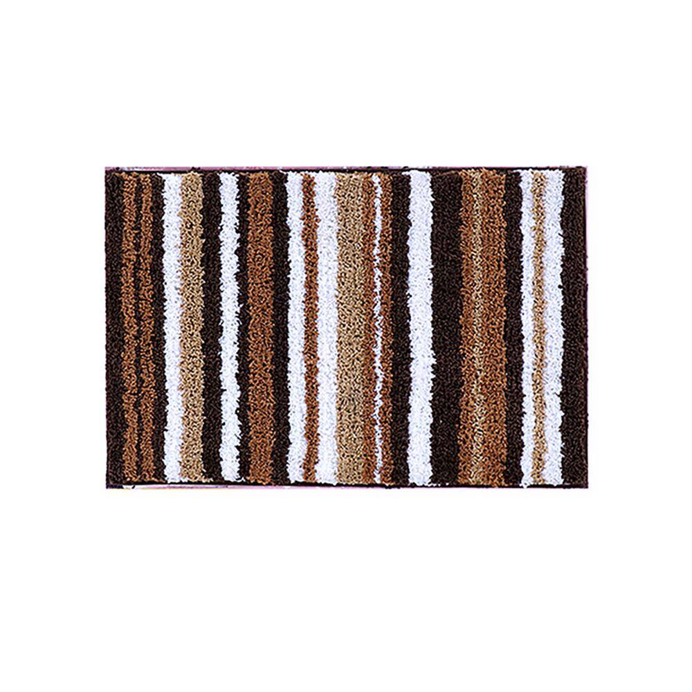 Griffie Brown and White Polyester Tufted Bath Rug Set