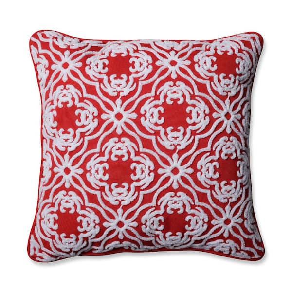 Pillow Perfect Red Square Outdoor Square Throw Pillow