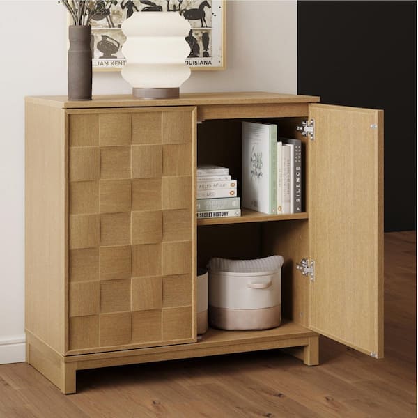 Nathan James Paige Light Brown 31.7 in. H Accent Cabinet with