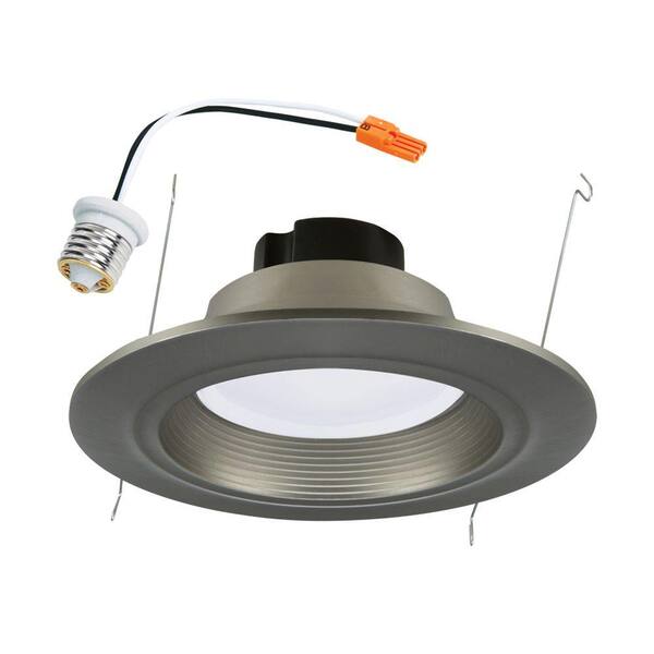 Unbranded Halo 5 in. 6 in. Satin Nickel Recessed LED Retrofit Baffle-Trim LED Module 80 CRI, 3000K