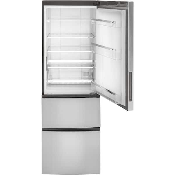 GE 21.0 cu. ft. Bottom Freezer Refrigerator in Fingerprint Resistant  Stainless Steel, Standard Depth ENERGY STAR GBE21DYKFS - The Home Depot