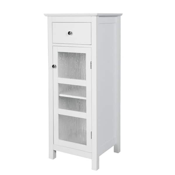 Connor 15 in. W x 14 in. D x 36 in. H Floor Cabinet with 1-Door and 1-Drawer in White