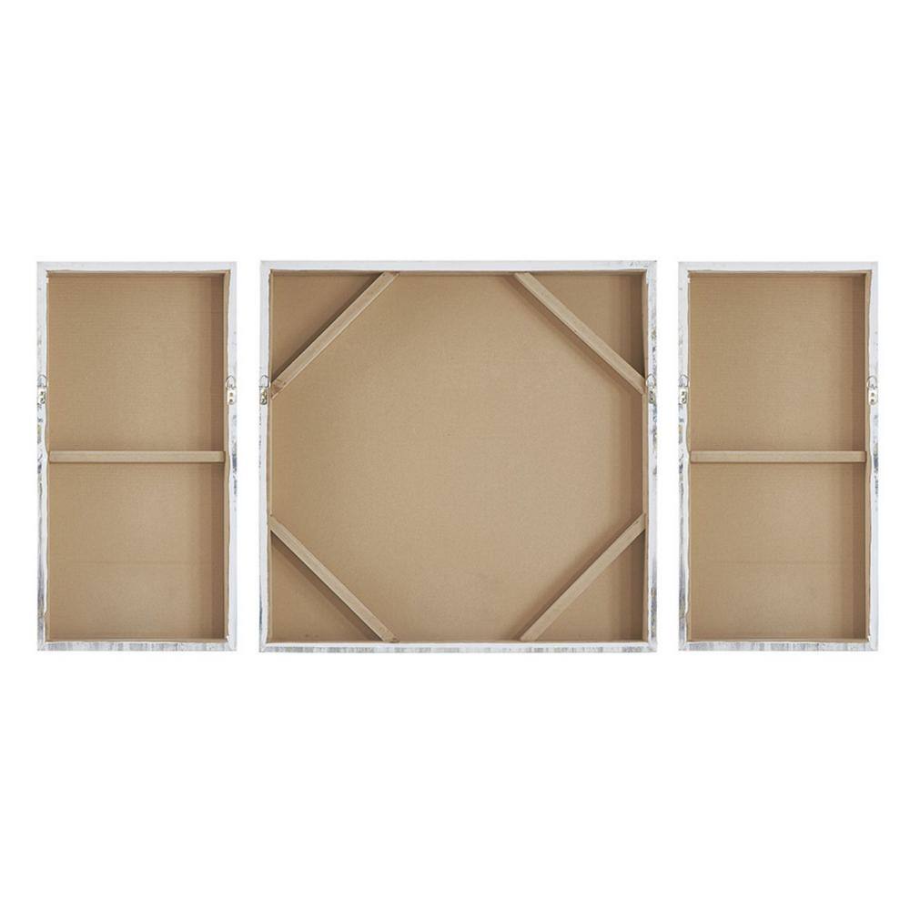 Nordic Gold Trim Blue and Gray Forest Canvas Art Set