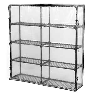 5-Tier Black Heavy-Duty Wire Shelf with Lid, Holds 1100 lbs., 2 Pack (57 in. x 14 in. x 60 in.)