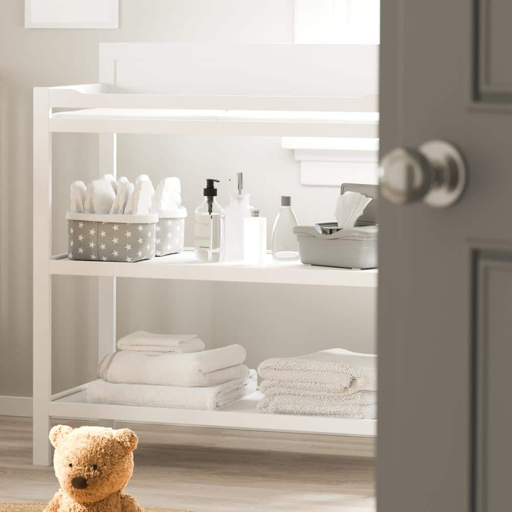 White Modern GREENGUARD Certified Changing Table with Drawers