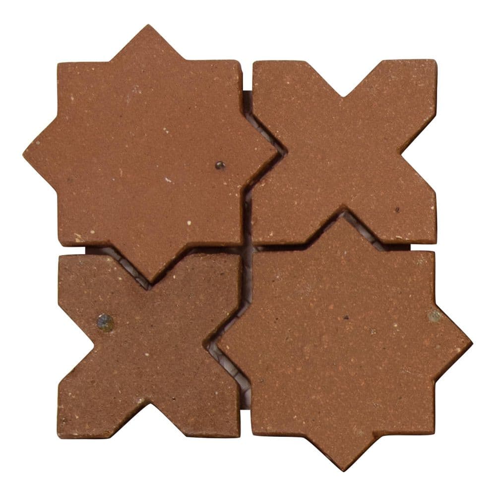 Star and Cross Brown 6 in. x 6 in. Matte Terracotta Look Ceramic Floor and Wall Mosaic Tile (Sample, 0.25 sq. ft. ) price history on PriceWatchPro
