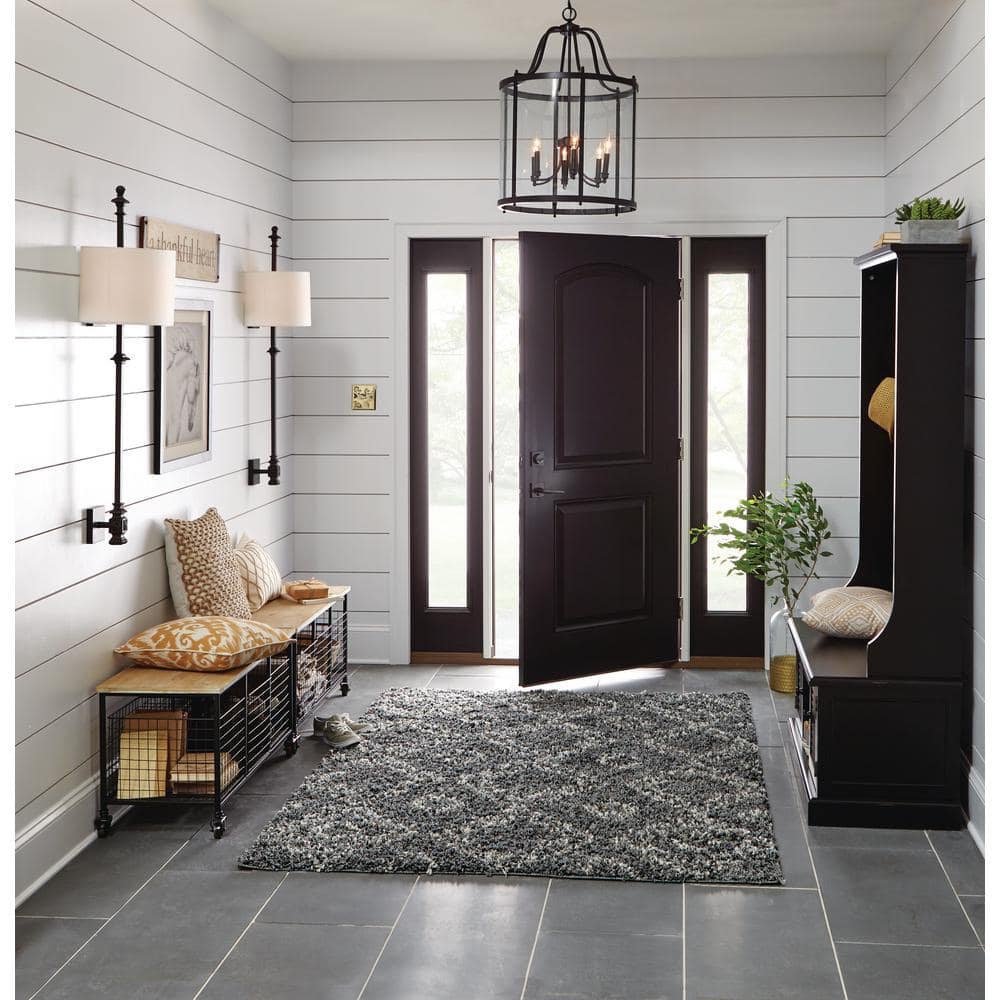 Handmade Gray Synthetic 8' x 10' Easy-Care Shag Rug