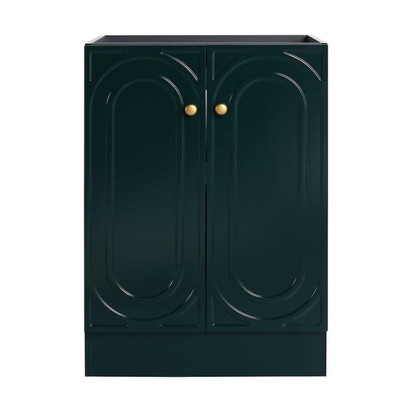 24 in. Bath Vanity Cabinet without Top in Dark Green Unassembled