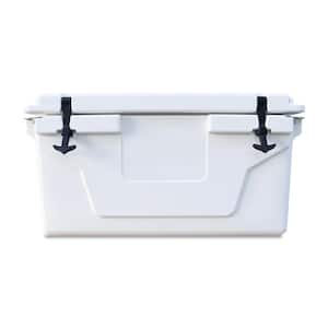 Plastic White Deck Box with Rubber Latches and Grip Handles 16.25 gal.