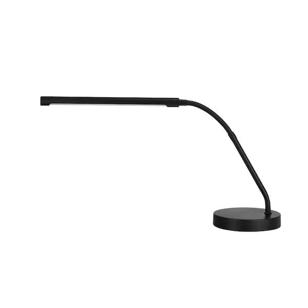 Cresswell 21 75 In Semi Gloss Black Modern Table Lamp And Led Bulb Bm1572 01 The Home Depot Semi Gloss Black Modern Table Lamp, Black Gloss Table Lamp Base