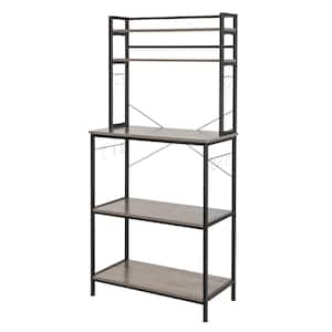 Washed Grey 5+-Shelf Metal 31.5 in. W Baker's Rack