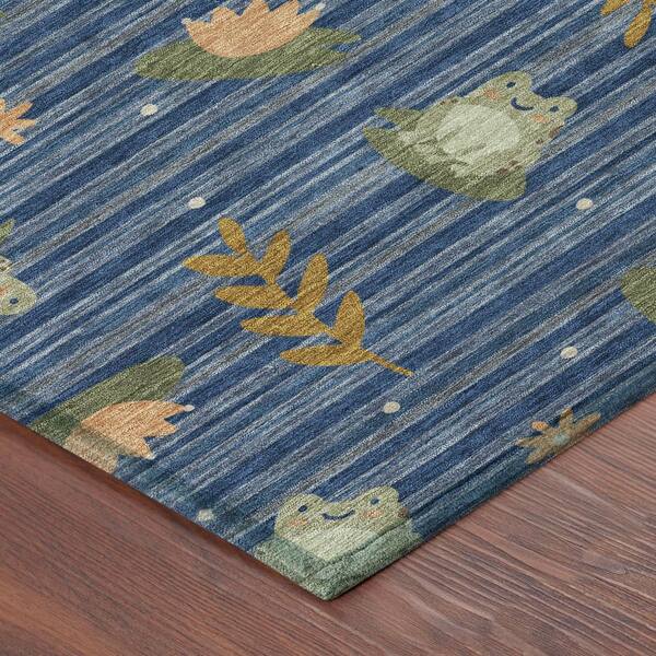 Chantille Machine Washable Indoor/Outdoor Abstract ACN2795 Navy 2 ft. x 3 ft. Accent Rug