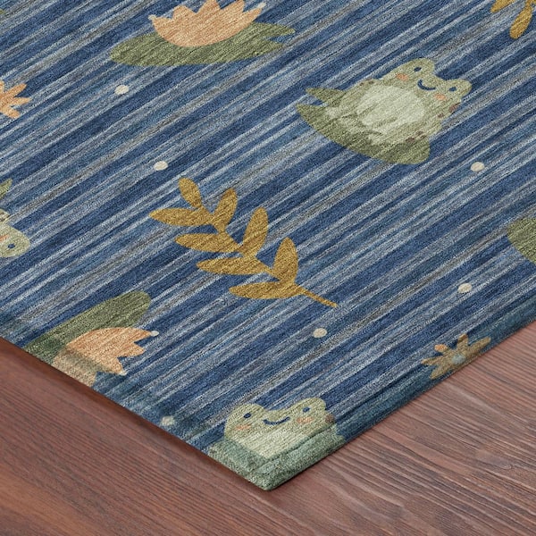 Chantille Machine Washable Indoor/Outdoor Abstract ACN2795 Navy 9 ft. x 12 ft. Area Rug