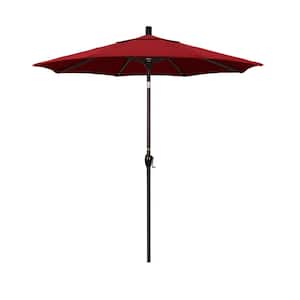 7-1/2 ft. Aluminum Push Tilt Patio Market Umbrella in Red Olefin