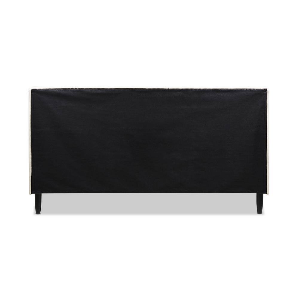 Aspen French Beige Velvet Upholstered King Platform Bed with Tufted Headboard