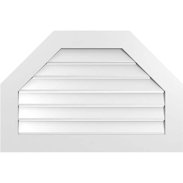 Ekena Millwork 36 in. x 24 in. Octagonal Top Surface Mount PVC Gable Vent: Functional with Standard Frame