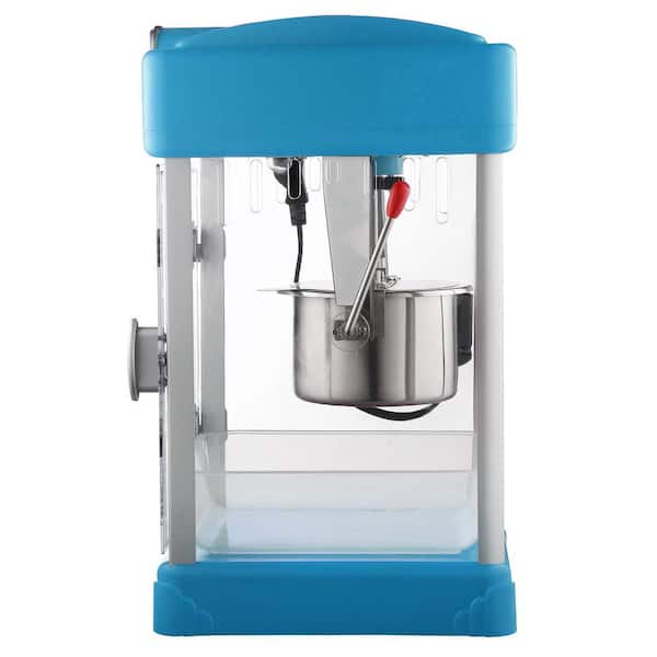 GREAT NORTHERN Pop Pup 2.5 oz Blue Countertop Popcorn Machine with Measuring Spoon, Scoop, and 25 Serving Bags
