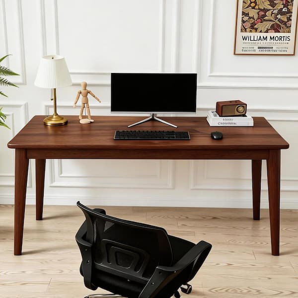 Noble House Ciar 55.12 in. Rectangle Walnut Solid Wood Writing