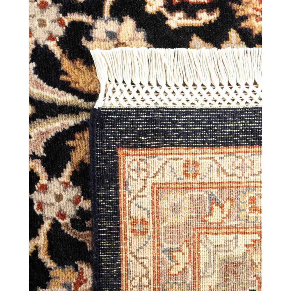 Handmade Black Wool 6' x 9' Oriental Area Rug