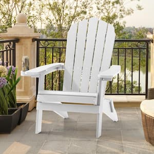 White Folding Plastic Outdoor Adirondack Chair Patio Fire Pit Chair for Outside