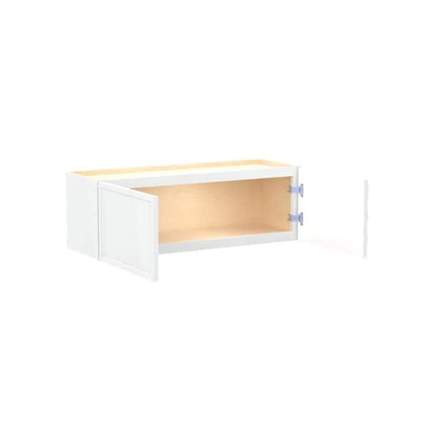 Franklin 36 in. W x 12 in. D x 12 in. H Assembled Plywood Wall Bridge Kitchen Cabinet in Vesper White with Soft Close