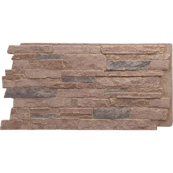 Ekena Millwork Acadia Ledge 49 in. x 1 1/4 in. Orchard Cliff Stacked Stone, StoneWall Faux Stone Siding Panel