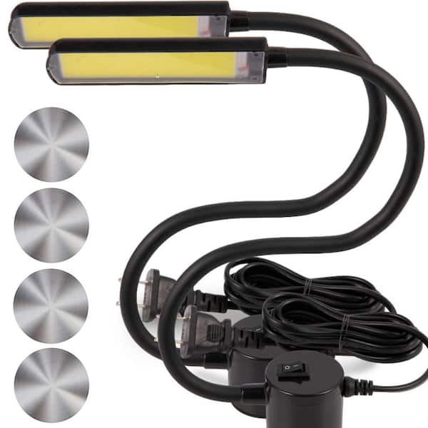 110 Volt Integrated LED Sewing Machine Work Light 2-Pack, Flexible Magnetic Work Lamp with Gooseneck and Mount Discs