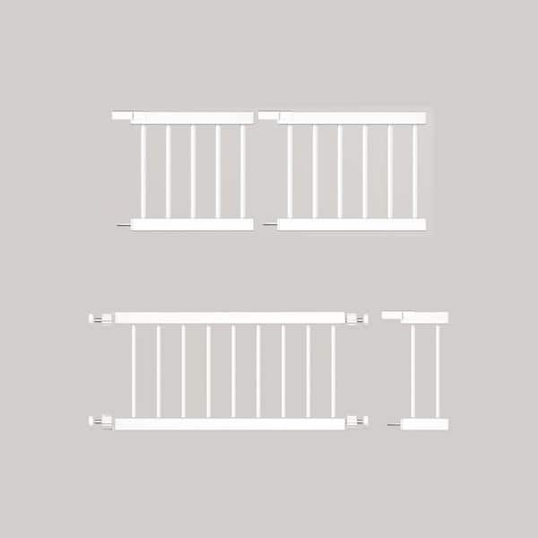 Adjustable 18-45 Extra Wide 10 Tall Metal Fence Panel Dog Gate with 3 Extensions Pressure Mounted Flat/Spaced Picket