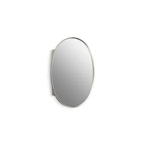 Verdera 24 in. W x 34 in. H Oval Framed Medicine Cabinet Silver Recessed/Surface Mount Medicine Cabinet with Mirror