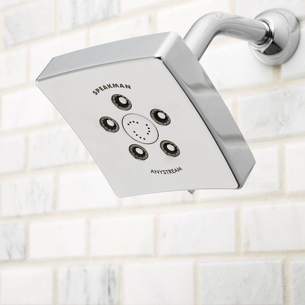 Kubos Polished Chrome Square Wall Mounted Shower Head