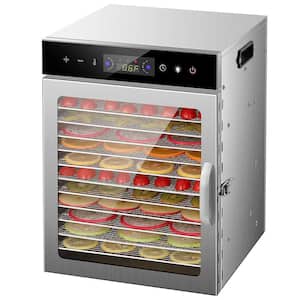 NutriChef 10-Tray Black Food Dehydrator with Stainless Steel Trays NCFD10S  - The Home Depot