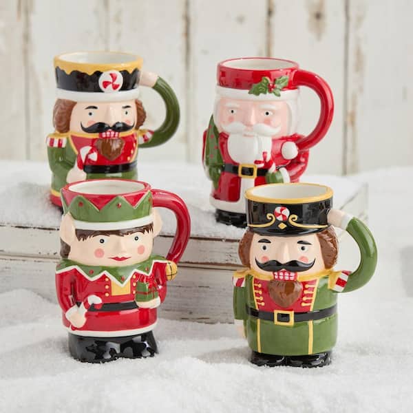 Certified International (Set of 4) 20oz Nutcracker Parade 3D Mugs