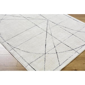 Galey Alix x Livabliss Architect V Modern Geometric Area Rug, 9'2 in. x 12' (9' x 12'), Ivory/Black Geometric