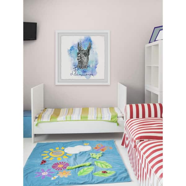 Unbranded 48 in. H x 48 in. W "Llamacorns" by Marmont Hill Framed Printed Wall Art