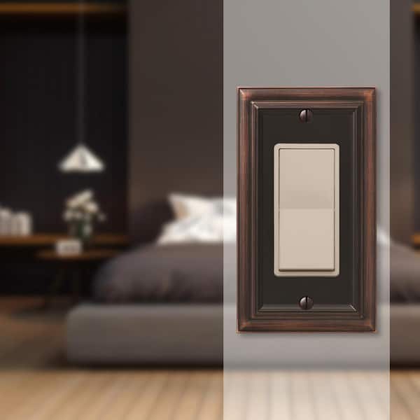 Continental 1 Gang Rocker Metal Wall Plate - Aged Bronze