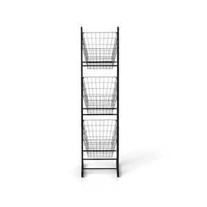 3-Tier Freestanding Metal Pantry Basket Organizer